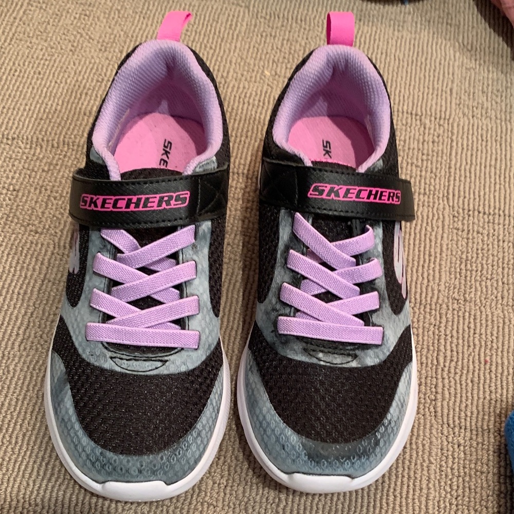 Skechers Kids' Black and Purple Sneakers